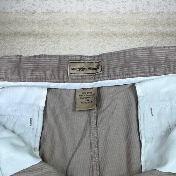 Scandia Woods Corduroy Pants Tan Cotton Baggy Wide Leg Fit Pleated Front - Picture 4 of 4